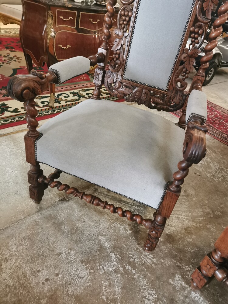 Beautiful French Hunting Armchairs