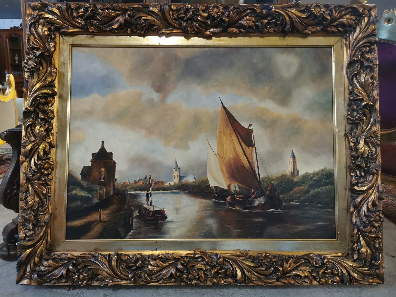   Beautiful original Oil Painting in Baroque Frame 