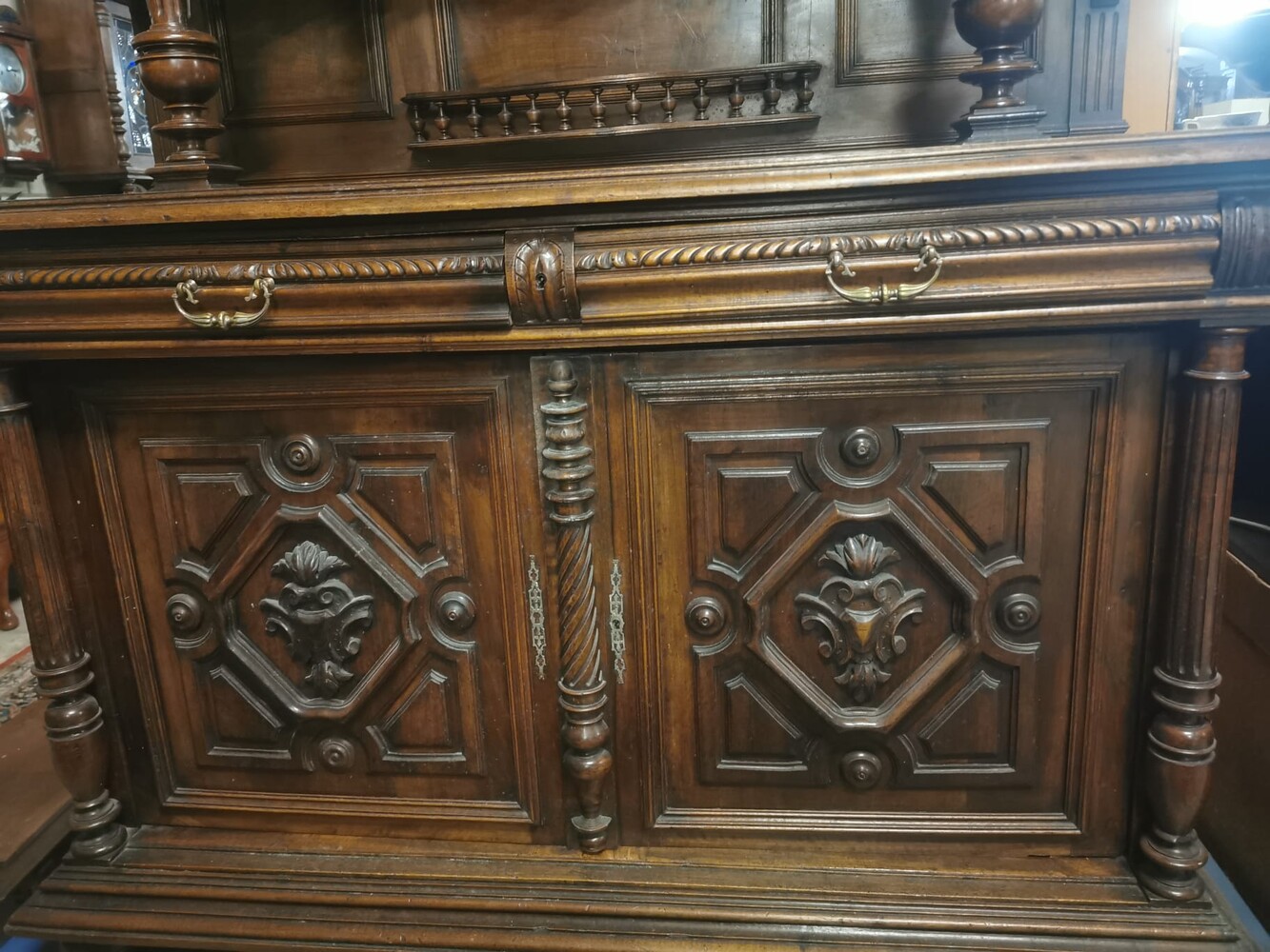 Elegance Unveiled: Exquisite French Walnut Cabinet with Masterful Carvings