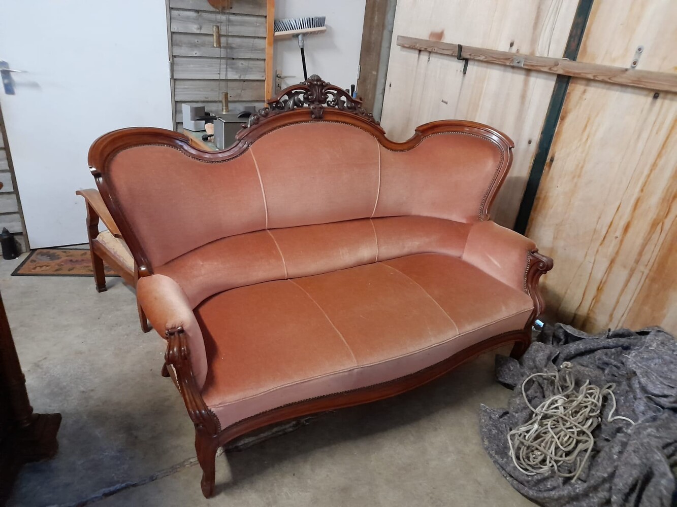 Elegant Biedermeier Walnut Sofa