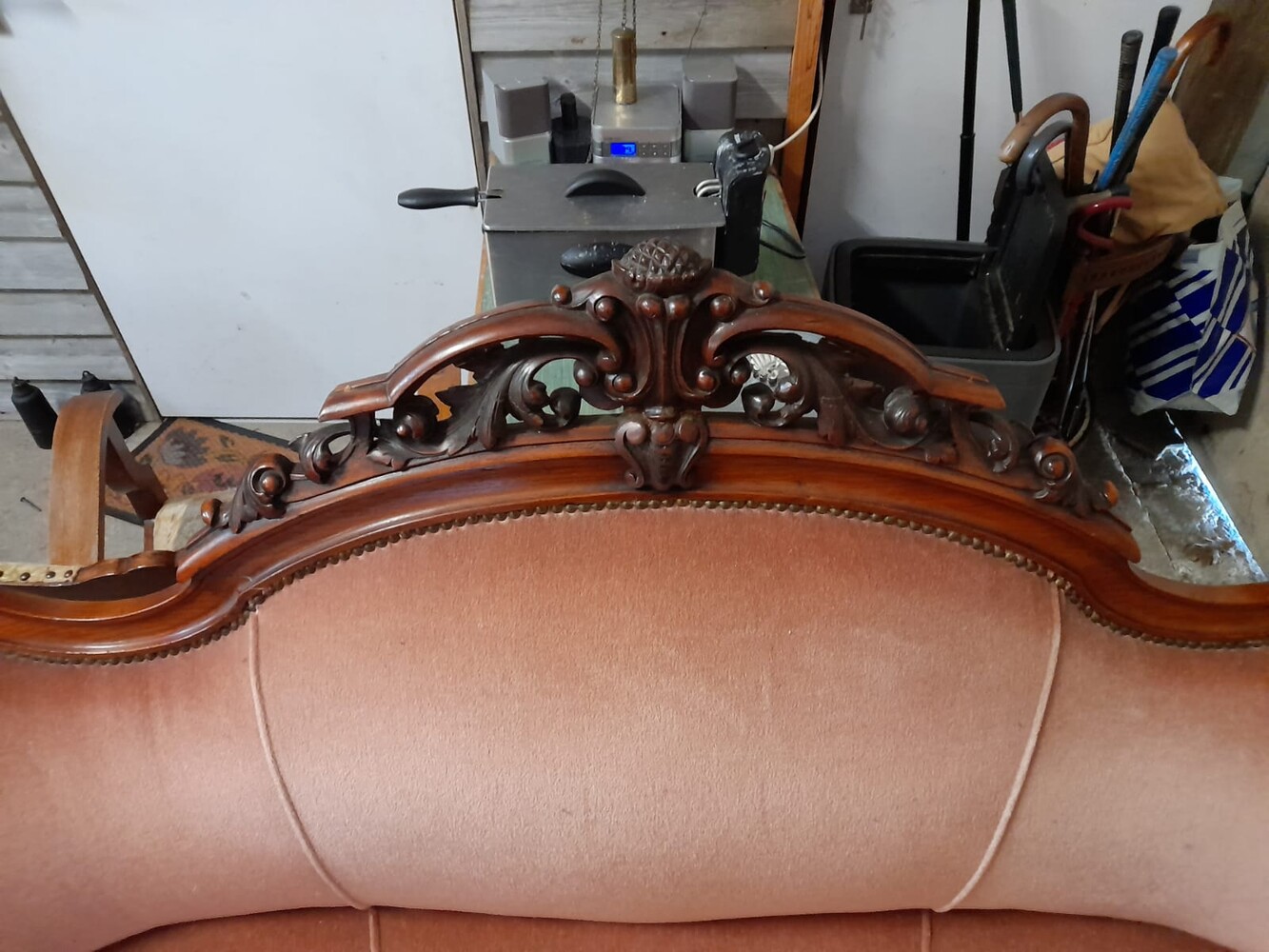 Elegant Biedermeier Walnut Sofa