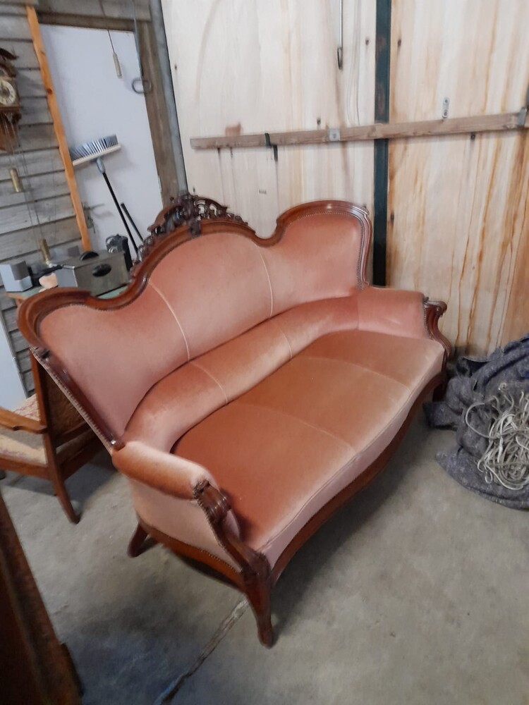 Elegant Biedermeier Walnut Sofa