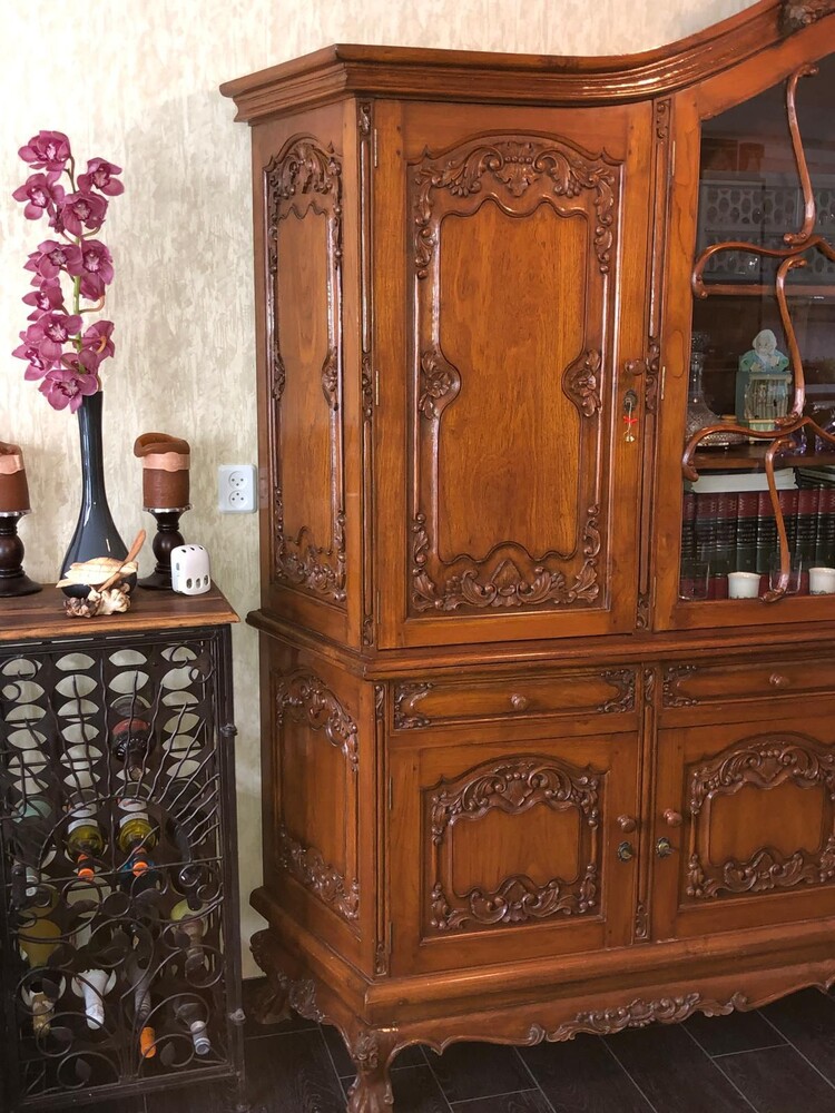 Grandeur Preserved: French Chip and Dale Cabinet with Exquisite Heavy Carvings