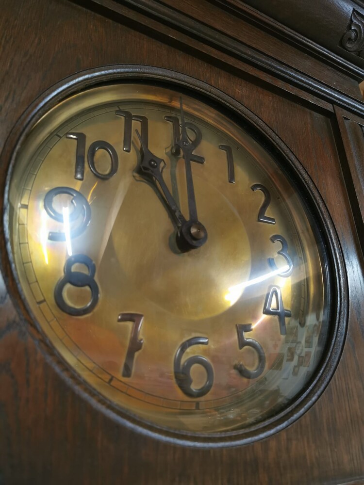 Magnificent  Antique German Open Standing Clock with Dual Weights