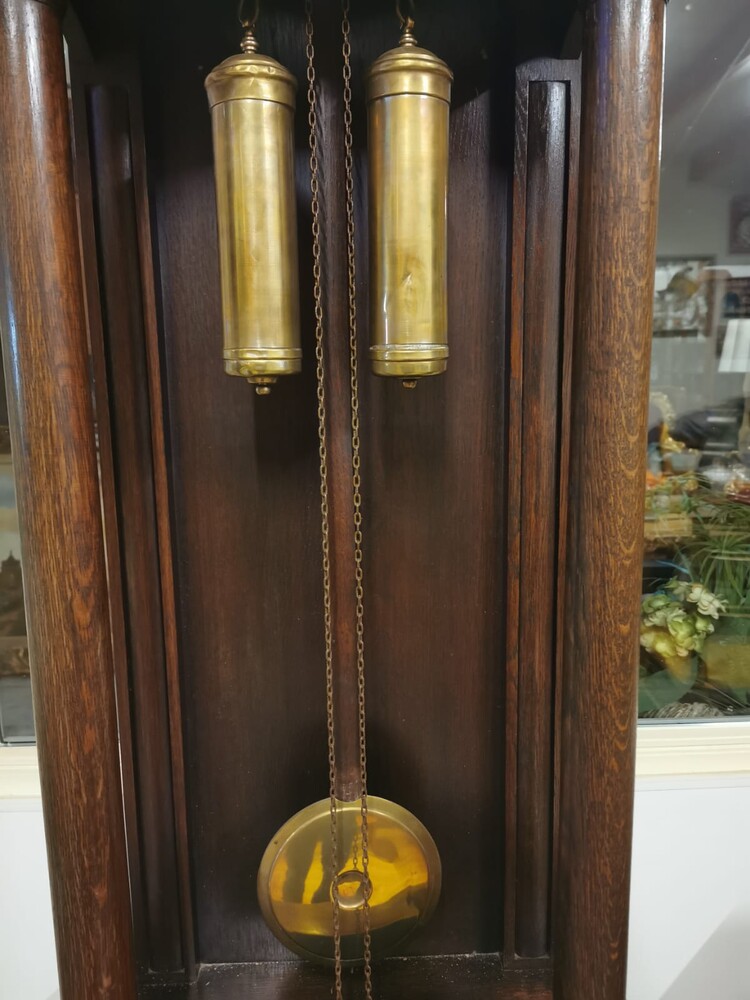 Magnificent  Antique German Open Standing Clock with Dual Weights