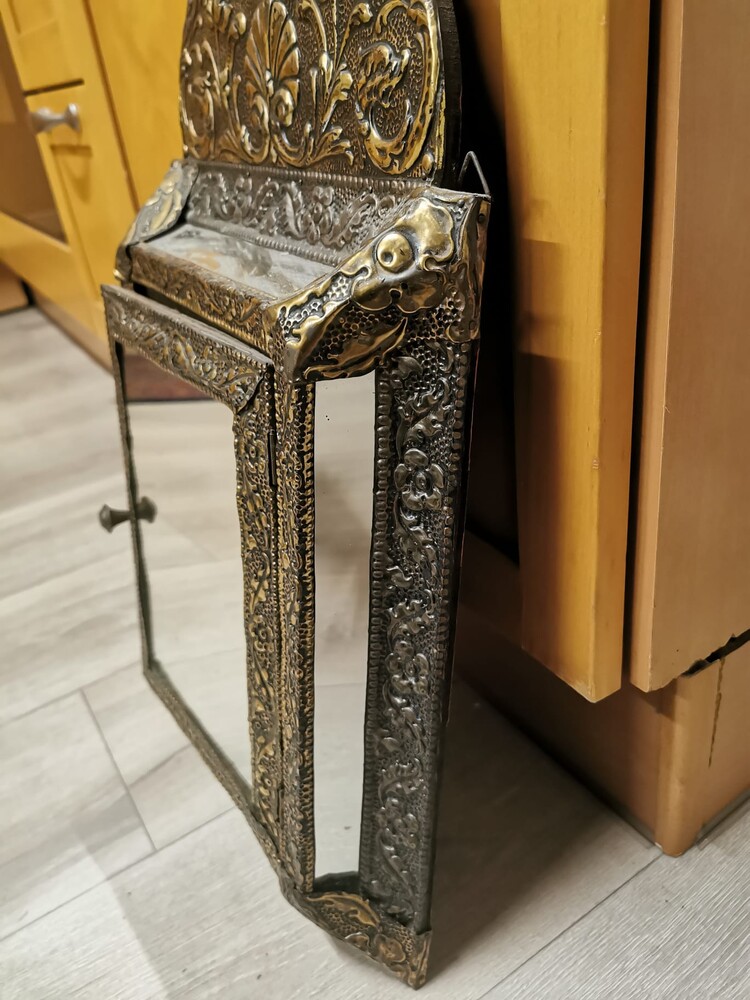  Magnificent Dutch Late Copper Hall Mirror Cabinet