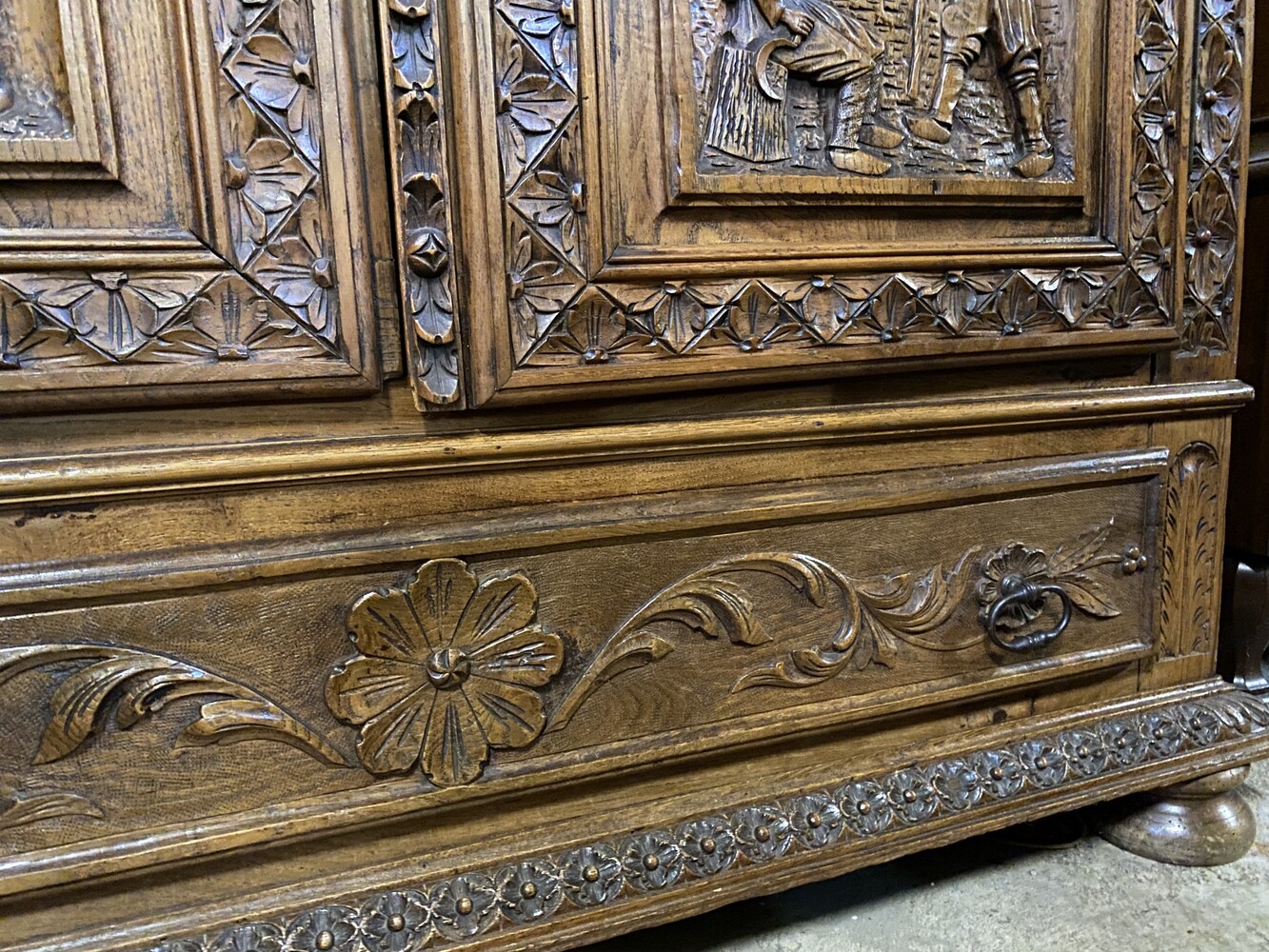 Nice carved Breton cabinet