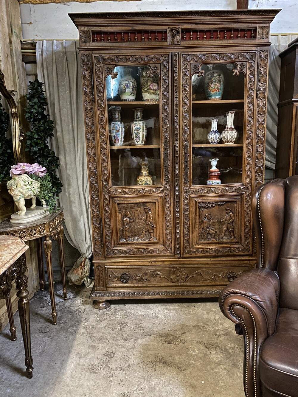 Nice carved Breton cabinet