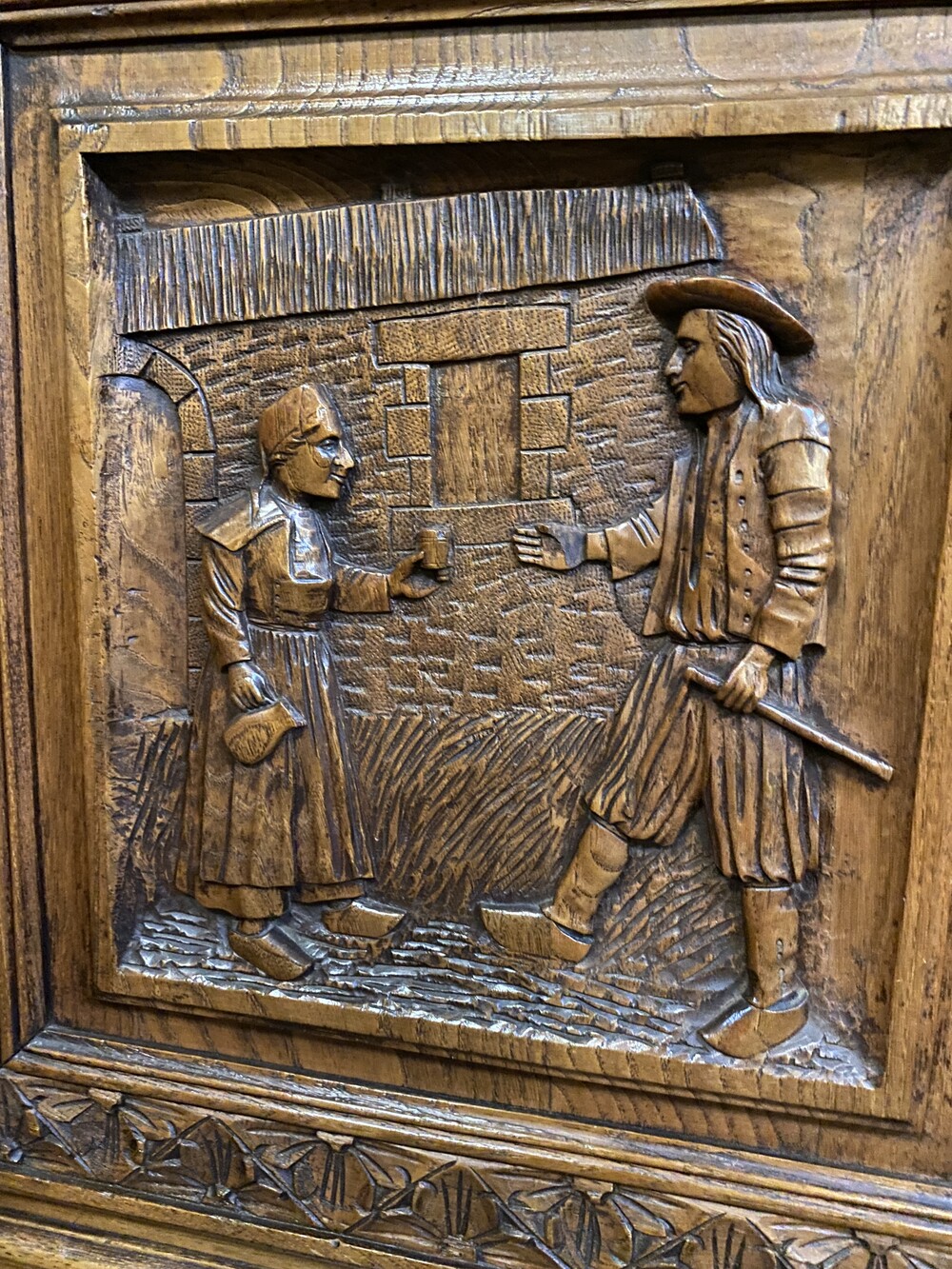 Nice carved Breton cabinet