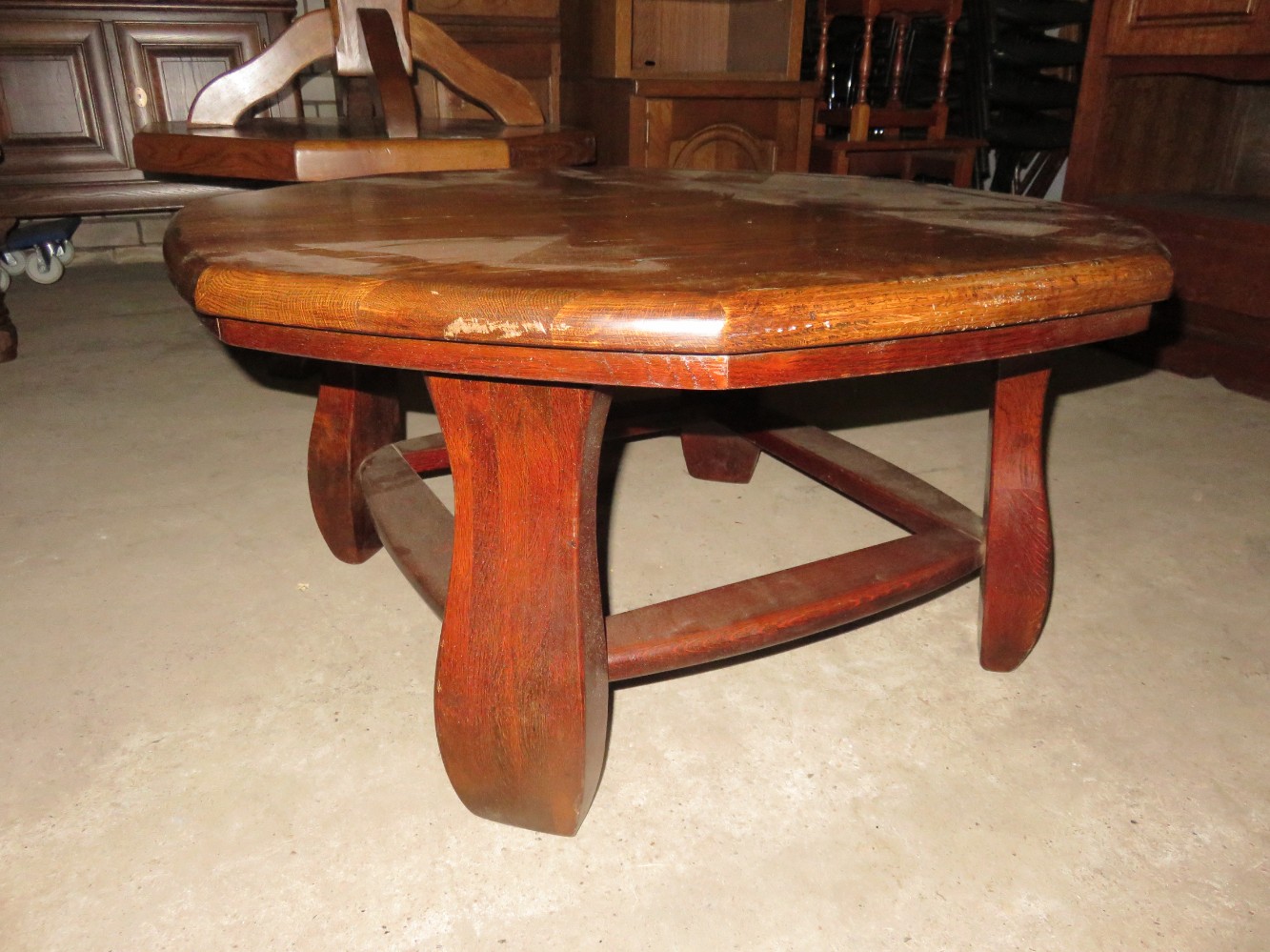 Solid oak coffee table