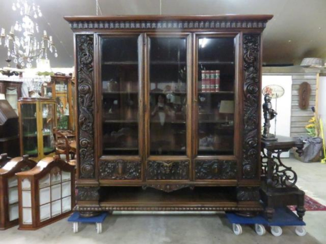 Very nice German carved bookcase