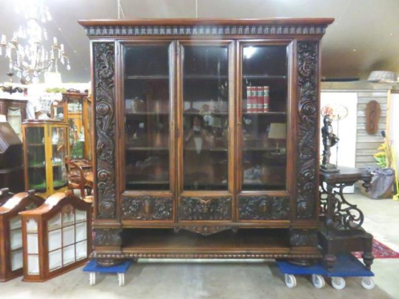 Very nice German carved bookcase